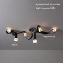 DecorBites™ Black Leather Marble Chandeliers | Adjustable Dining Room Lamps | Easy Installation Home Decor