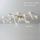 DecorBites™ Black Leather Marble Chandeliers | Adjustable Dining Room Lamps | Easy Installation Home Decor