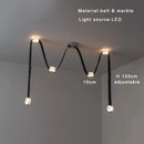 DecorBites™ Black Leather Marble Chandeliers | Adjustable Dining Room Lamps | Easy Installation Home Decor