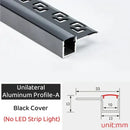 DecorBites™ Black LED Aluminum Profile for Invisible Ceiling Light Strip Bar
