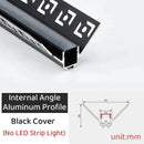 DecorBites™ Black LED Aluminum Profile for Invisible Ceiling Light Strip Bar