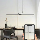 Minimalist black led ceiling pendant light for dining room kitchen