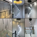DecorBites™ Black LED Ceiling Chandelier: Stylish Staircase Lighting for Home Decor & Living Room
