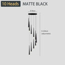 DecorBites™ Black LED Ceiling Chandelier: Stylish Staircase Lighting for Home Decor & Living Room
