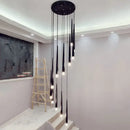 DecorBites™ Black LED Ceiling Chandelier: Stylish Staircase Lighting for Home Decor & Living Room