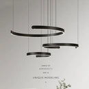 Modern minimalist black led chandelier pendant light for foyer