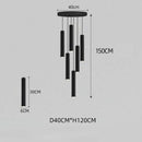 DecorBites™ Black LED Crystal Staircase Chandelier: Modern Nordic Design, Creative Island Hanging Lamp