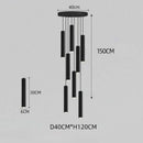 DecorBites™ Black LED Crystal Staircase Chandelier: Modern Nordic Design, Creative Island Hanging Lamp