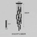 DecorBites™ Black LED Crystal Staircase Chandelier: Modern Nordic Design, Creative Island Hanging Lamp