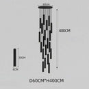 DecorBites™ Black LED Crystal Staircase Chandelier: Modern Nordic Design, Creative Island Hanging Lamp