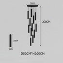 DecorBites™ Black LED Crystal Staircase Chandelier: Modern Nordic Design, Creative Island Hanging Lamp