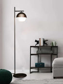 Modern black led floor lamp for living room with dome shade