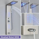 Matte black led shower column with massage jets for bathroom