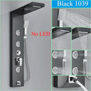 DecorBites™ Black LED Shower Faucet Panel with Waterfall Rain System & Massage Spa Spout