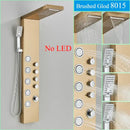 DecorBites™ Black LED Shower Faucet Panel with Waterfall Rain System & Massage Spa Spout