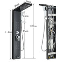 DecorBites™ Black LED Shower Faucet Panel with Waterfall Rain System & Massage Spa Spout