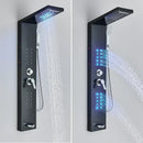 DecorBites™ Black LED Shower Faucet Panel with Waterfall Rain System & Massage Spa Spout