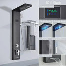 DecorBites™ Black LED Shower Panel 5-Function Wall Mount Bathroom Faucet - Cold and Hot Shower
