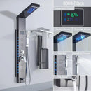 DecorBites™ Black LED Shower Panel 5-Function Wall Mount Bathroom Faucet - Cold and Hot Shower