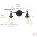 DecorBites™ Black LED Wall Sconce 2-Head Lamp for Bedroom Bathroom Mirror