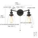 DecorBites™ Black LED Wall Sconce 2-Head Lamp for Bedroom Bathroom Mirror