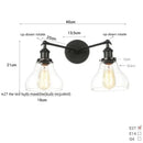 DecorBites™ Black LED Wall Sconce 2-Head Lamp for Bedroom Bathroom Mirror