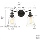 DecorBites™ Black LED Wall Sconce 2-Head Lamp for Bedroom Bathroom Mirror