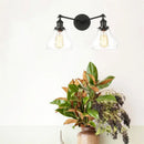 DecorBites™ Black LED Wall Sconce 2-Head Lamp for Bedroom Bathroom Mirror