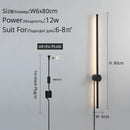 Modern black l-shaped led wall sconce for bedroom lighting