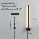 Modern black l-shaped led wall sconce for bedroom lighting