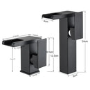 DecorBites™ Black LED Waterfall Bathroom Faucet, Deck Mounted, Three Color Change