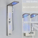 Modern black led waterfall rain shower panel with massage jets bathroom