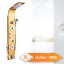 Modern black led waterfall shower panel bathroom system with bidet tap