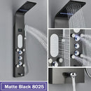 Modern black led waterfall shower panel bathroom system with bidet tap