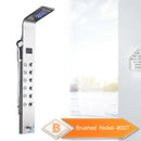 Modern black led waterfall shower panel bathroom system with bidet tap
