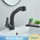 DecorBites™ Black Lift Basin Faucet with Pull Out Sprayer for Bathroom Sink - Dual Nozzle