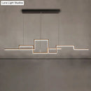 DecorBites™ Black Line Art Metal Hanging Lamp - Simplistic LED Island Lighting for Dining Room