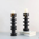 DecorBites™ Black Marble Candle Holder for Elegant Table Centerpieces