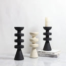 DecorBites™ Black Marble Candle Holder, Modern Yellow Stone Candle Holder