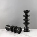 DecorBites™ Black Marble Candle Holder, Modern Yellow Stone Candle Holder