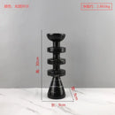 DecorBites™ Black Marble Candle Holder, Modern Yellow Stone Candle Holder