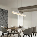 Modern black marble pendant chandelier – dining room rectangular light
