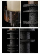 DecorBites™ Black Marble Pillar Candlestick for Elegant Table Centerpieces