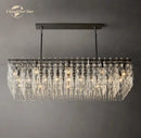 DecorBites™ Black Marignan K9 Crystal Rectangular Chandelier for Living Dining Room