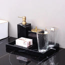 DecorBites™ Black Marquina Marble Bathroom Set cue.opti