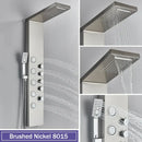 DecorBites™ Black Massage Jet Rainfall Shower Panel with Temperature Display 5 Modes