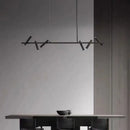 Decorbites black metal chandelier minimalist dining room led light