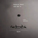 Decorbites black metal chandelier minimalist dining room led light