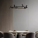 Decorbites black metal chandelier minimalist dining room led light