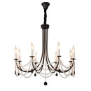 Decorbites black metal led candle pearl chandelier dining room light